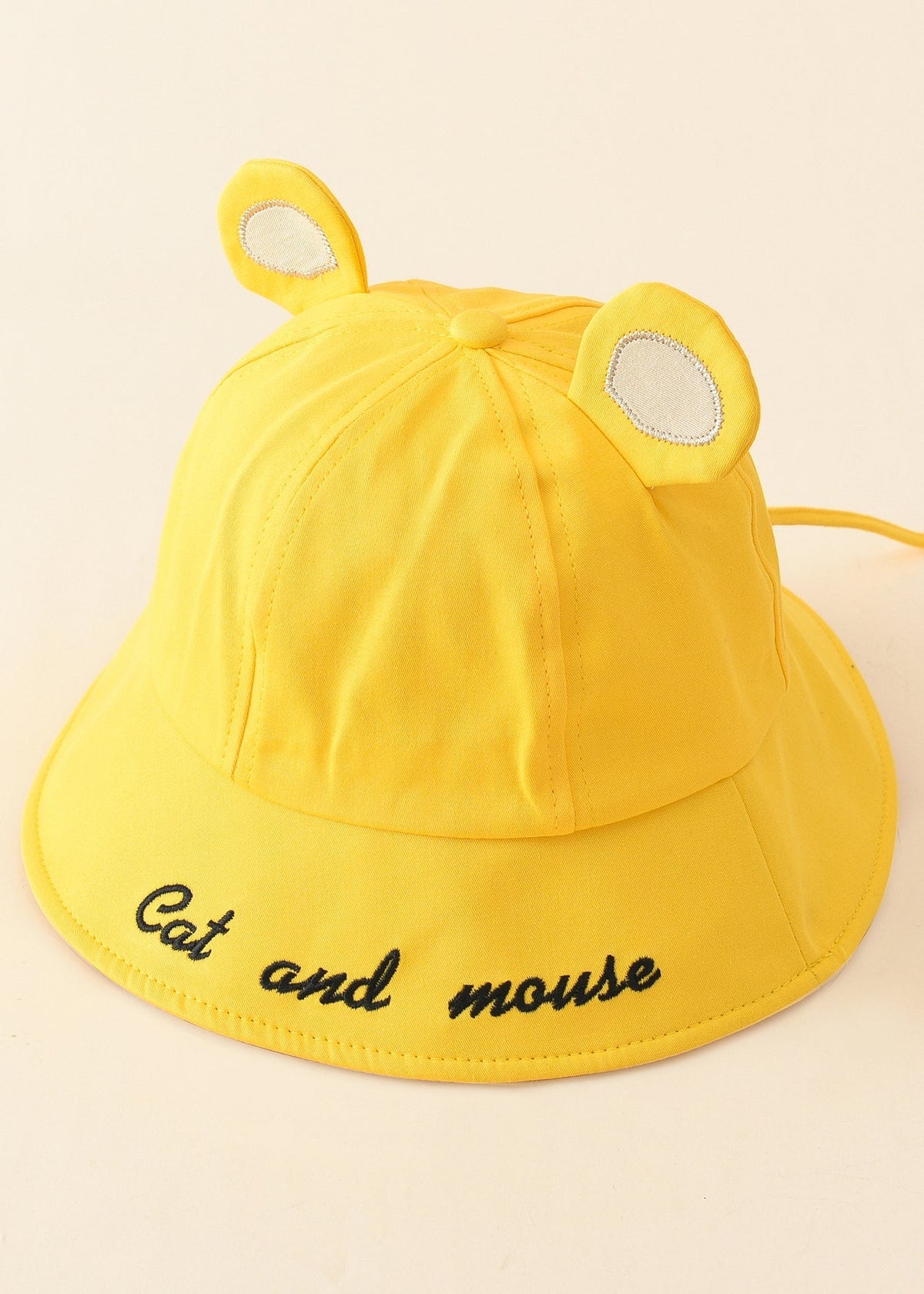 Letter Embroidery Animal Ear Bucket Hat Sai Feel