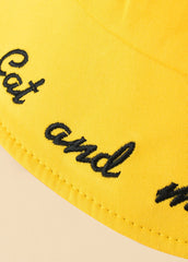 Letter Embroidery Animal Ear Bucket Hat Sai Feel