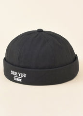 Letter Embroidery Melon cap Sai Feel