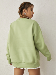 Letter Graphic Drop Shoulder Sweatshirt Sai Feel