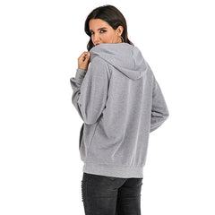 Letter Graphic Kangaroo Pocket Hoodie Sweatshirt Sai Feel