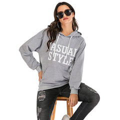 Letter Graphic Kangaroo Pocket Hoodie Sweatshirt Sai Feel