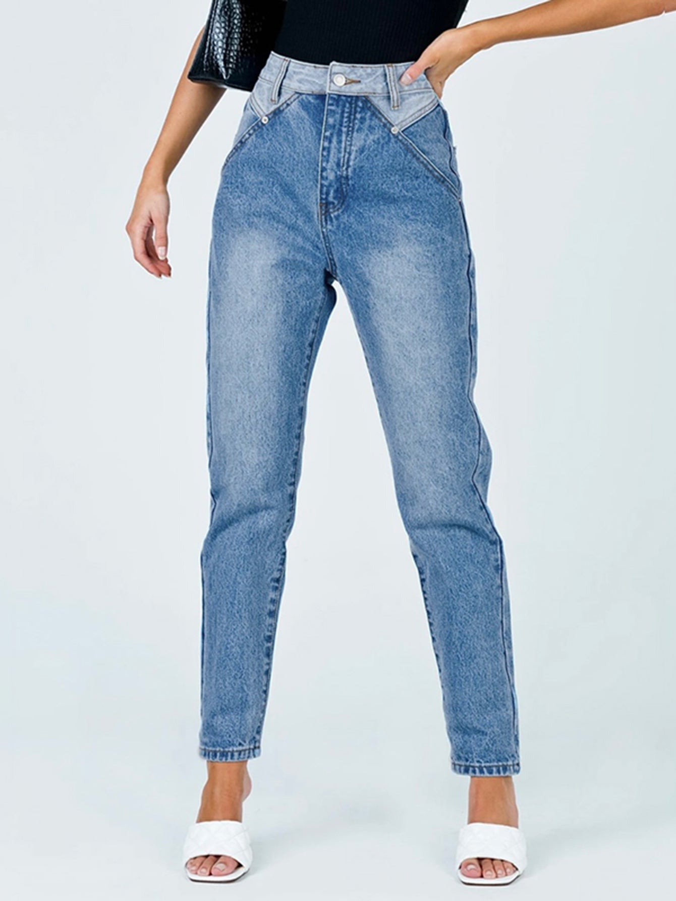 Light sky blue High Waist Denim Sai Feel