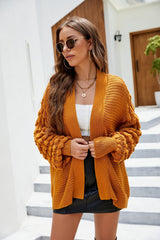 Loose Lantern Sleeve Knit Cardigan Sai Feel