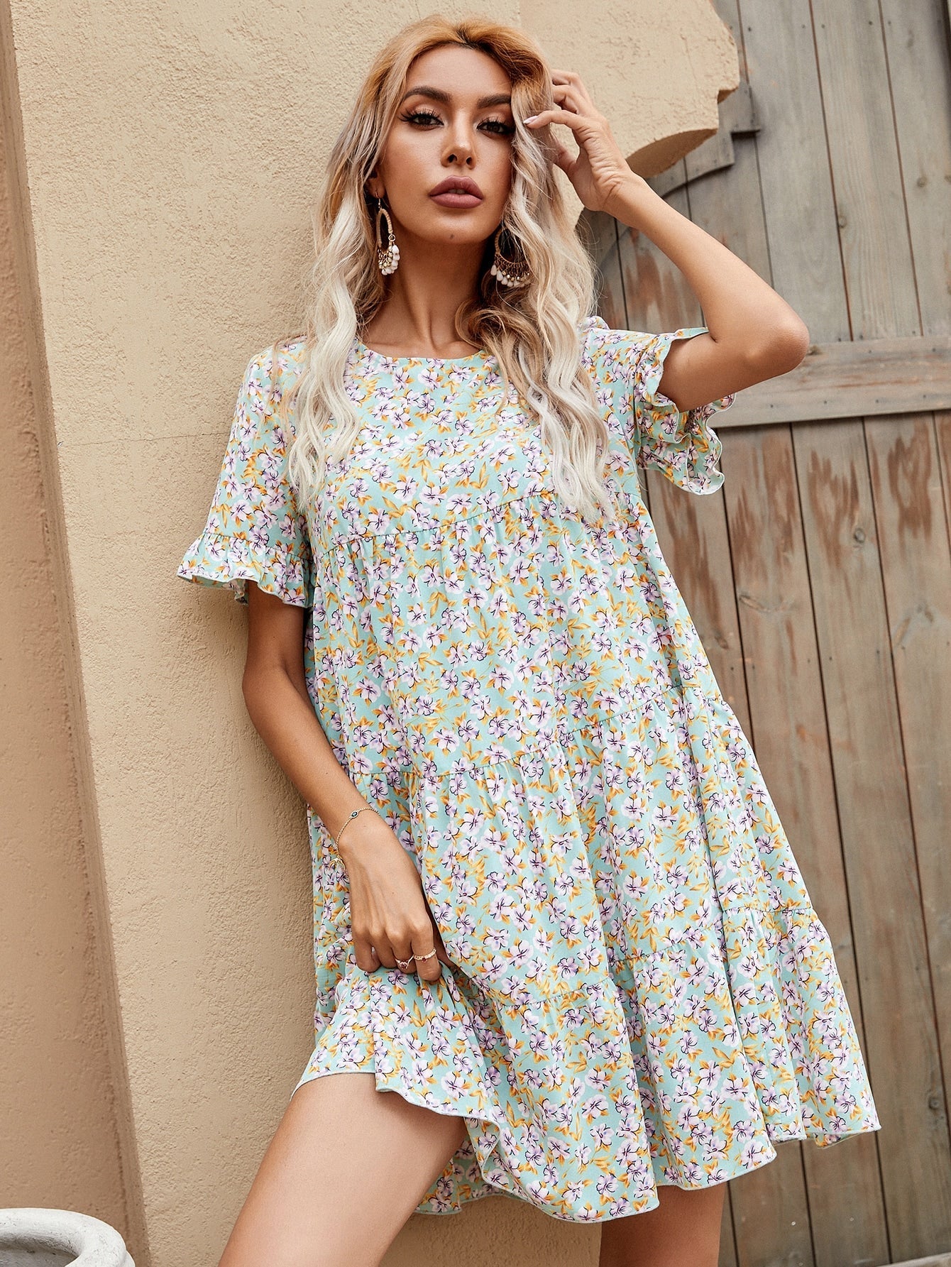 Loose and Fresh Floral Dress Sai Feel