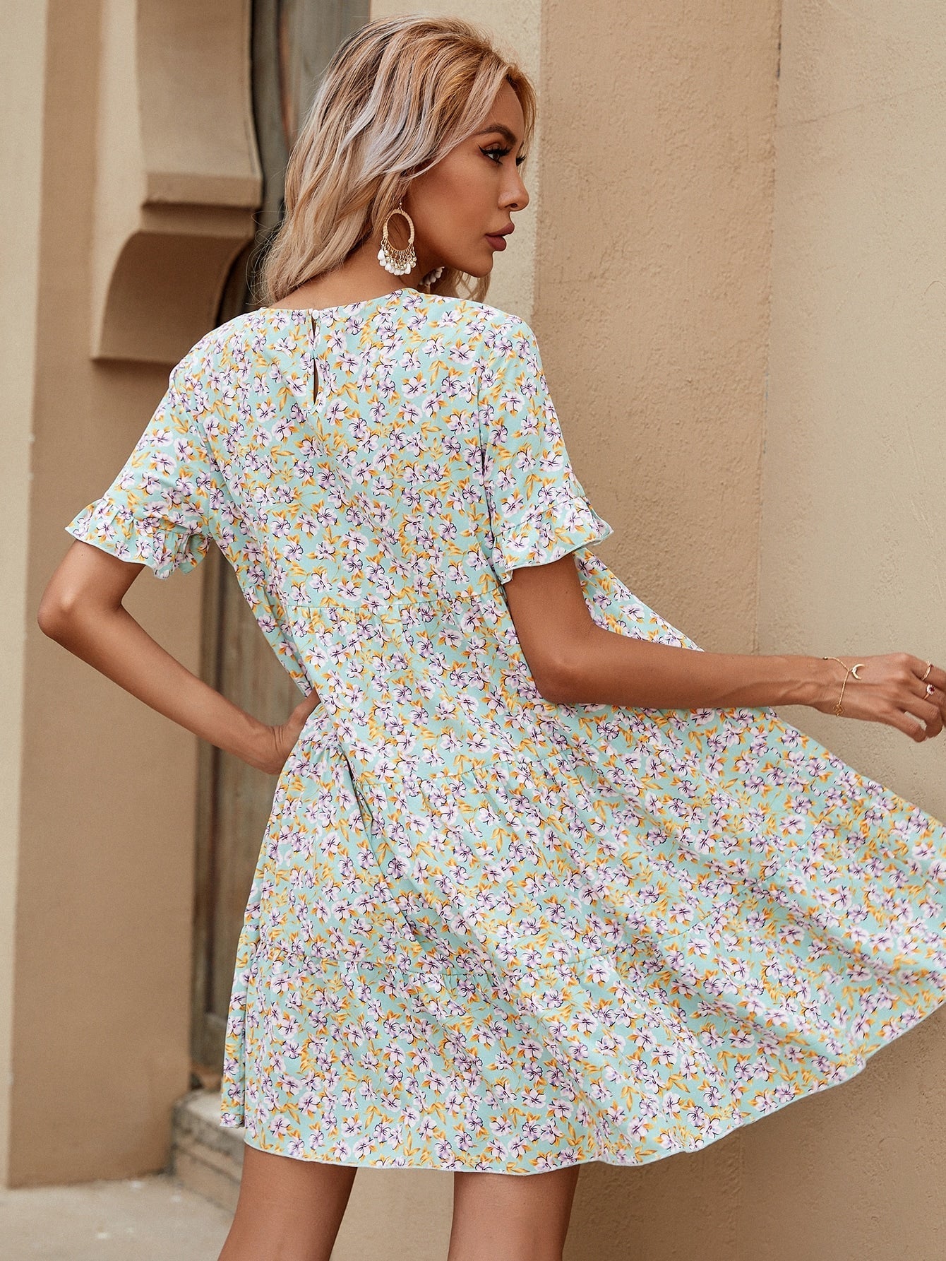 Loose and Fresh Floral Dress Sai Feel