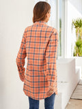 Loose casual plaid drop check shirt Sai Feel