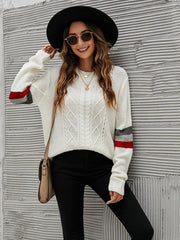 Loose round neck long-sleeved knitted sweater Sai Feel