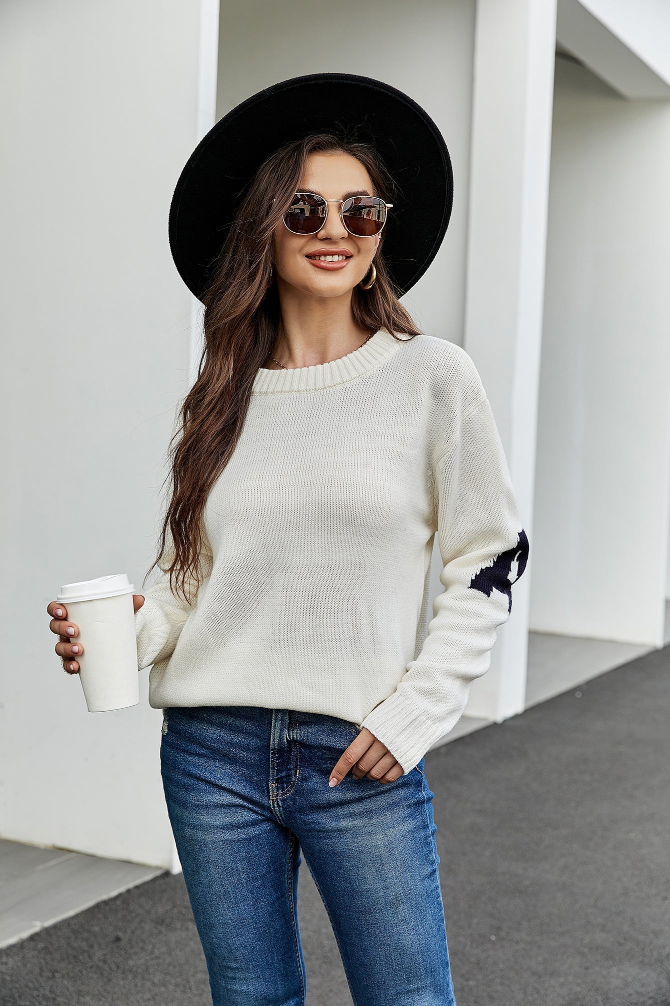 Loose turtleneck round neck long-sleeved knitted sweater Sai Feel