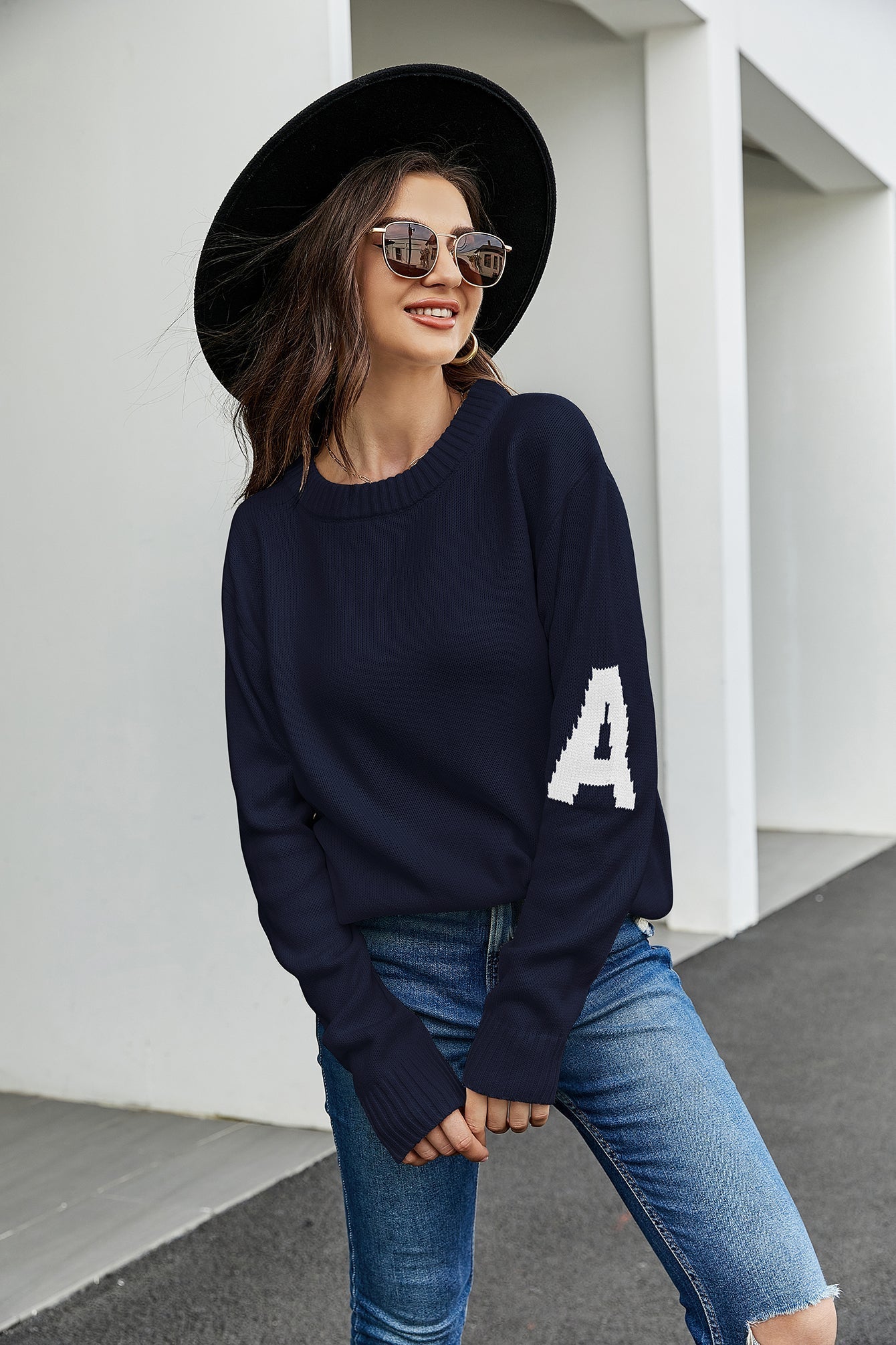 Loose turtleneck round neck long-sleeved knitted sweater Sai Feel