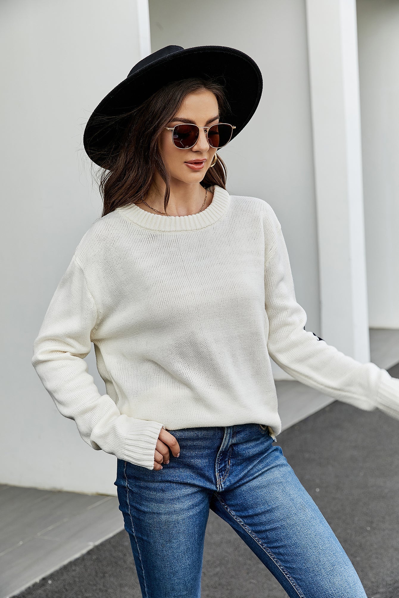 Loose turtleneck round neck long-sleeved knitted sweater Sai Feel