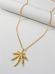 Maple Leaf Charm Pendant Necklace Sai Feel