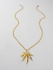 Maple Leaf Charm Pendant Necklace Sai Feel