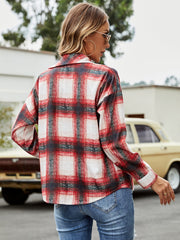 Mid-length loose plaid jacket Sai Feel