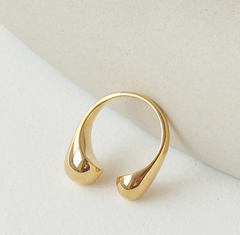 Minimalist Open Ring Female Internet Influencer Cold Style Simple Ball Brass Gold Plated Glossy Ring Bracelet Sai Feel