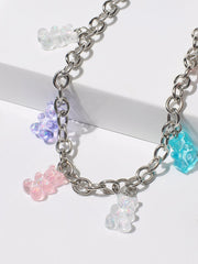 Multicolor Bear Charm Necklace Sai Feel