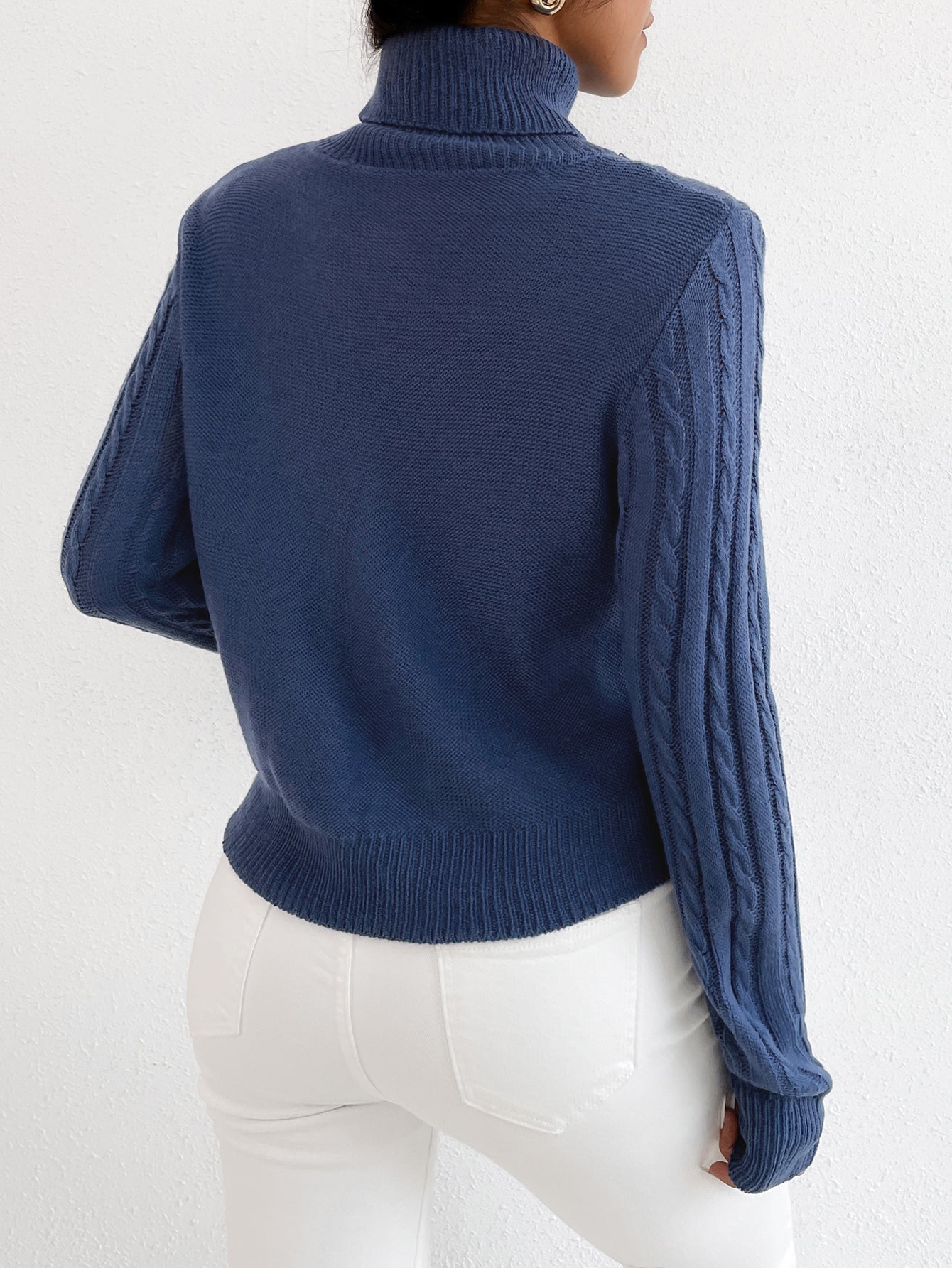 Navy turtleneck sweater Sai Feel