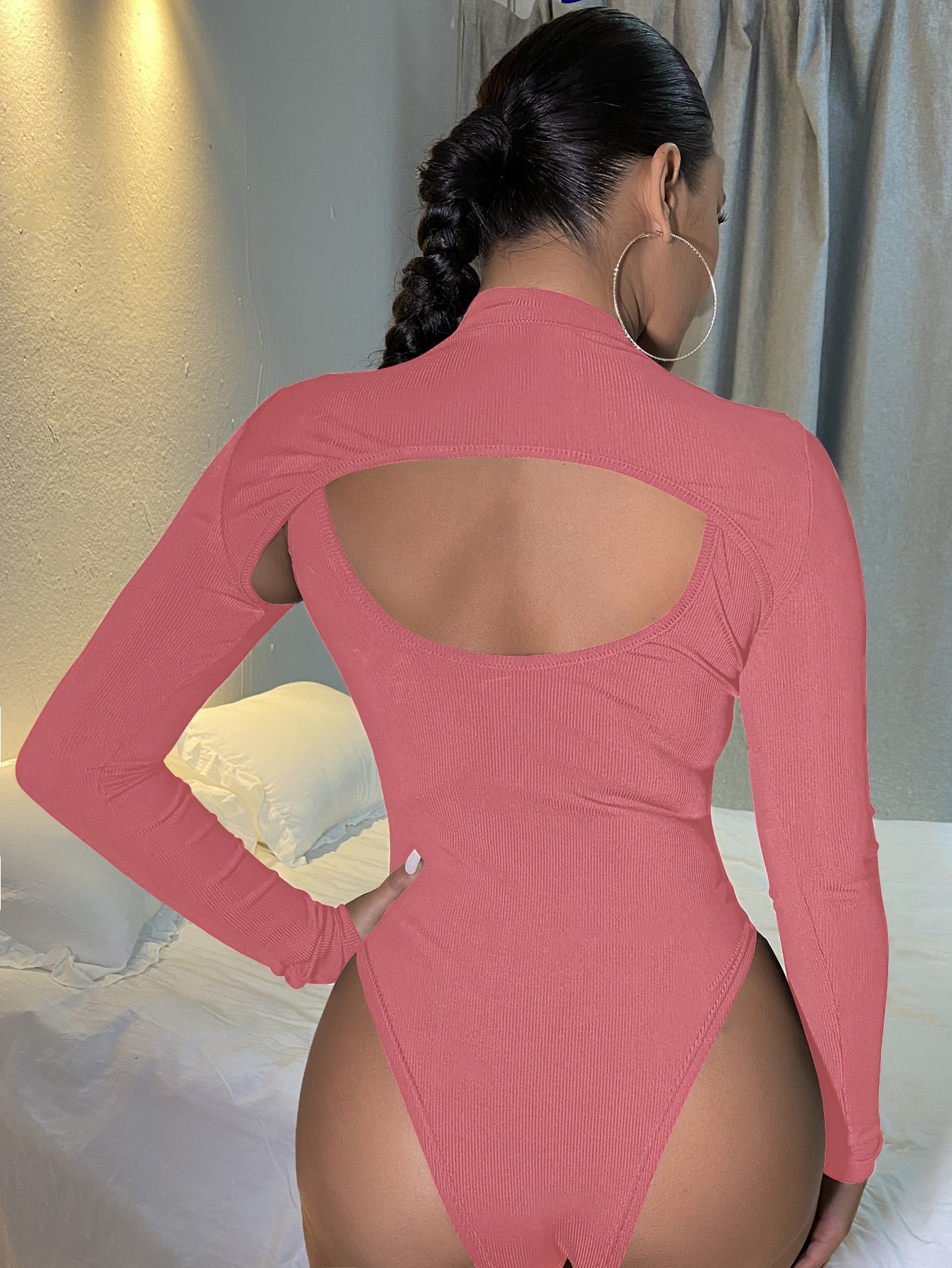 Neck Cut Out Bodysuit Sai Feel