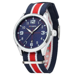 Nylon Strap Watch (Blue 4.2cm Dial)