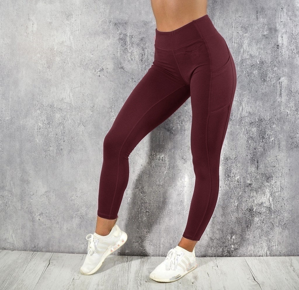 New Fashion Women Leggings Slim Fit Yoga Running Pants with Pocket Gym Fitness Leggings Workout Pants Sai Feel