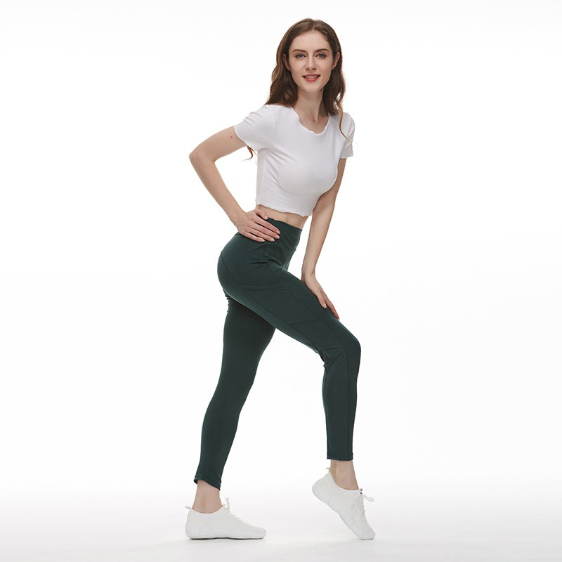 New Fashion Women Leggings Slim Fit Yoga Running Pants with Pocket Gym Fitness Leggings Workout Pants Sai Feel