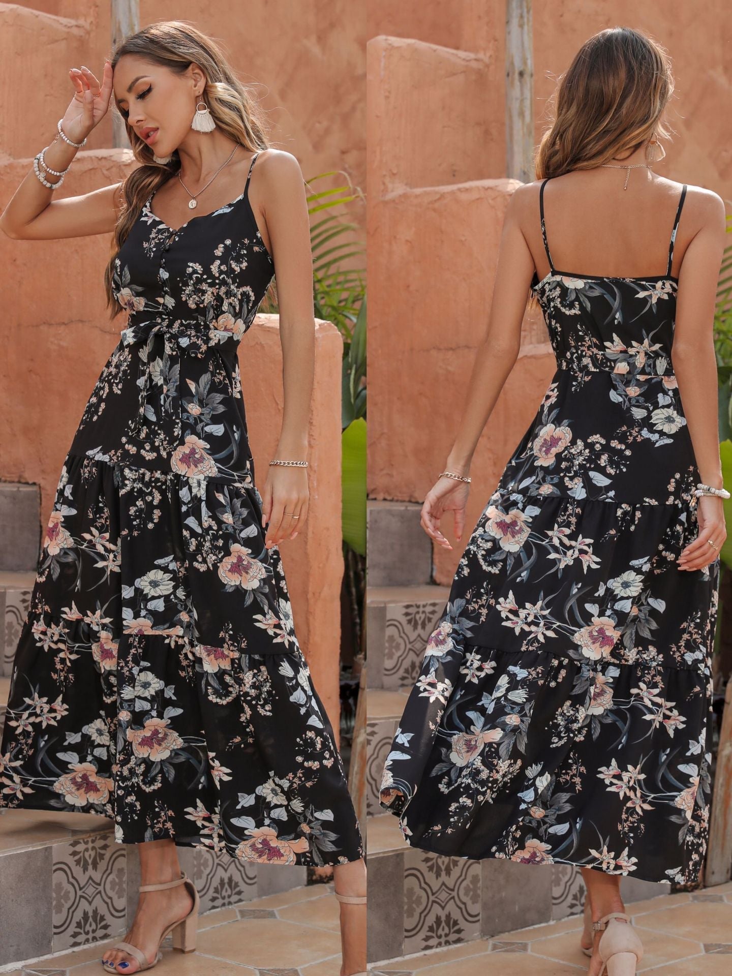 Acqualina Floral Tiered Maxi Dress