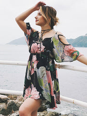 Off shoulder Floral Printed dress Sai Feel