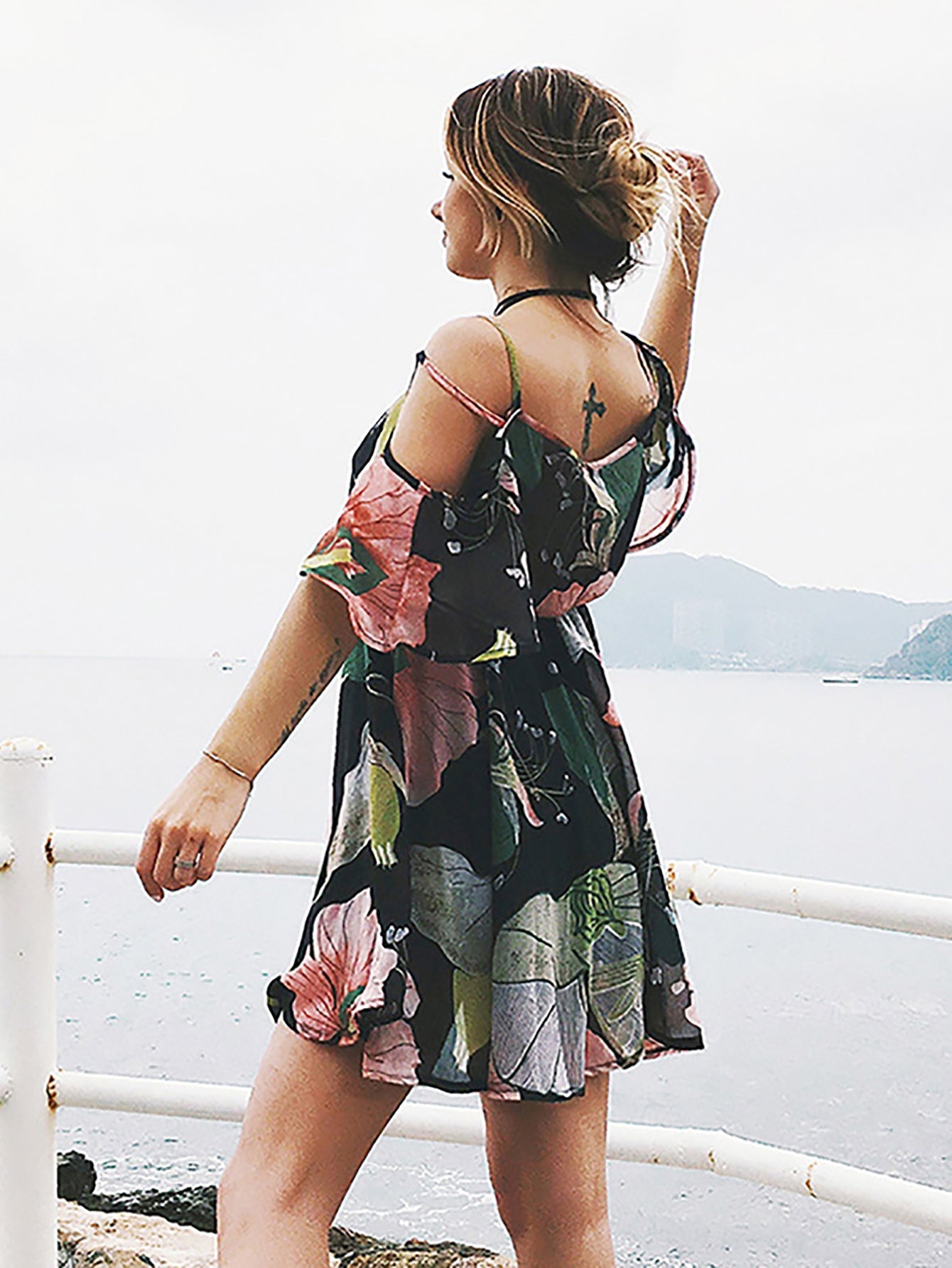 Off shoulder Floral Printed dress Sai Feel