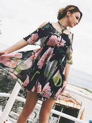 Off shoulder Floral Printed dress Sai Feel