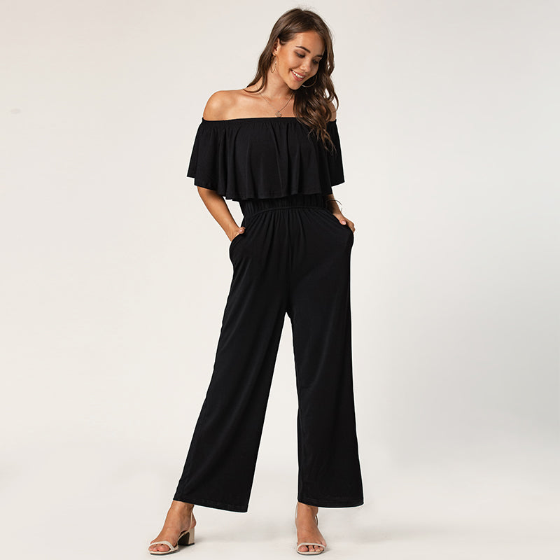 Off-shoulder Ruffle Jumpsuit Sai Feel