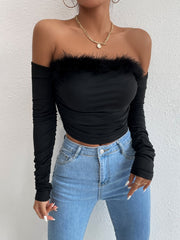 Off shoulder pleated top Sai Feel