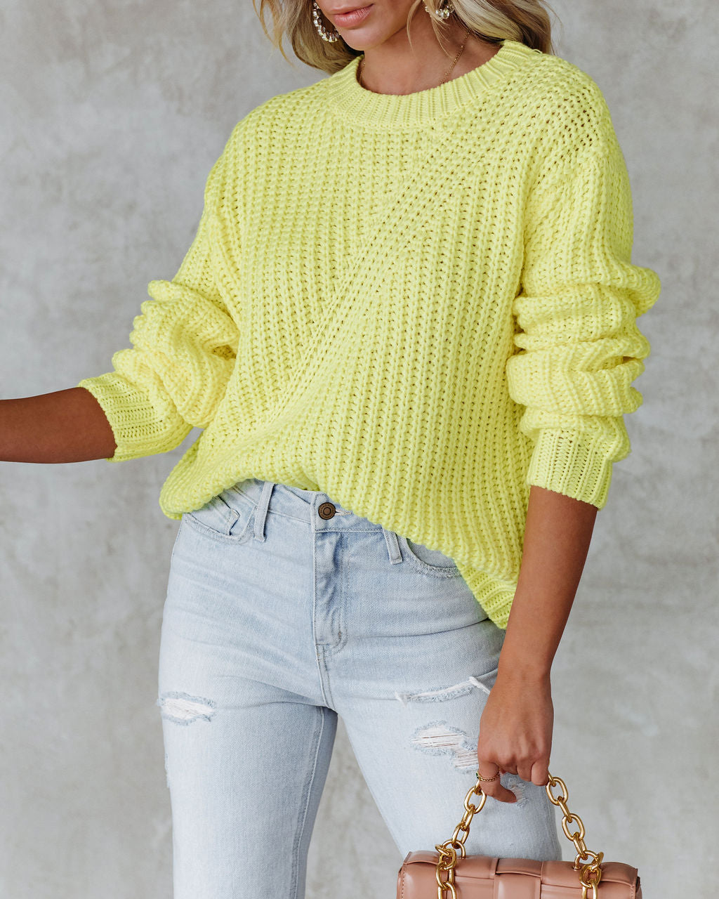 On Chill Tonight Knit Sweater - Neon Yellow Sai Feel