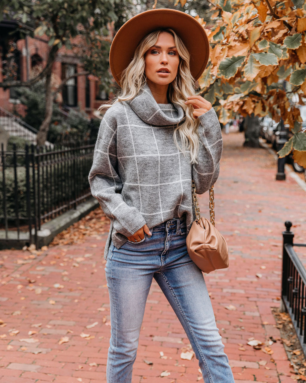 On The Grid Turtleneck Sweater - Grey Sai Feel