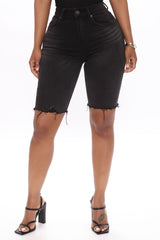 On The Rise Denim Bermudas - Black Sai Feel