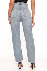 On Your Own Straight Leg Jeans - Medium Wash Sai Feel