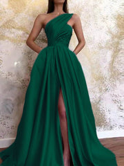 One Shoulder Sleeveless Slit Dress Sai Feel