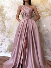 One Shoulder Sleeveless Slit Dress Sai Feel