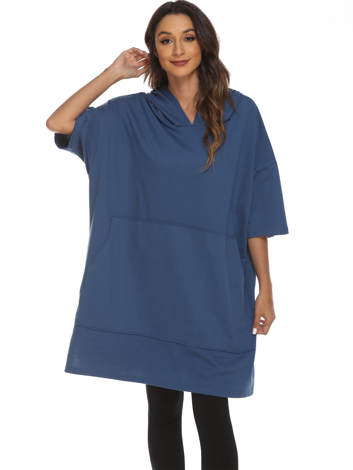 One Size Oversized Pockets Hoodie Top Tee Sai Feel