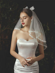 One-tier Classic Wedding Veil Elbow Veils with Solid Tulle Sai Feel