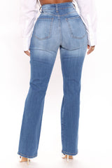 Only One High Rise Straight Leg Jeans - Medium Blue Wash Sai Feel