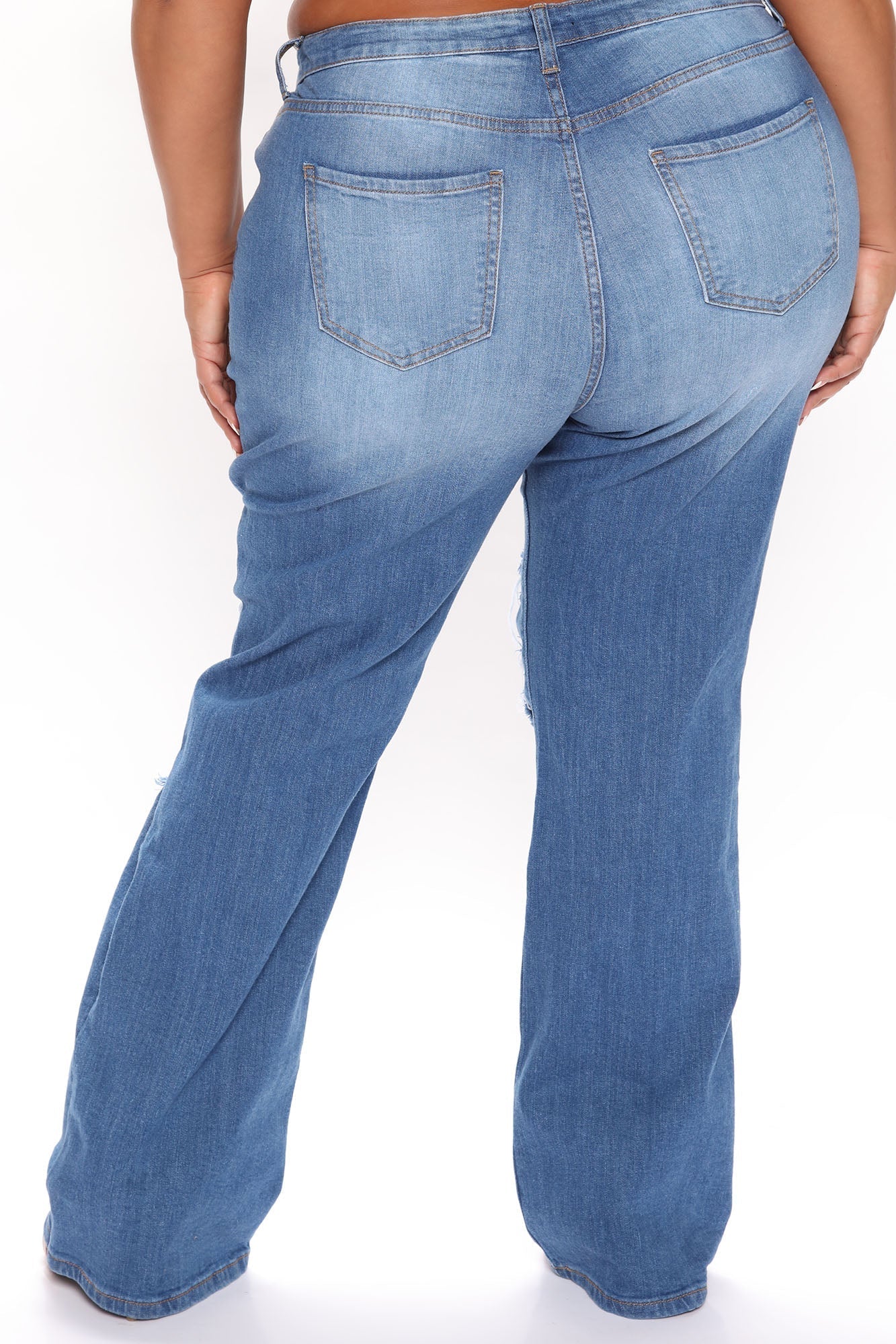 Only One High Rise Straight Leg Jeans - Medium Blue Wash Sai Feel