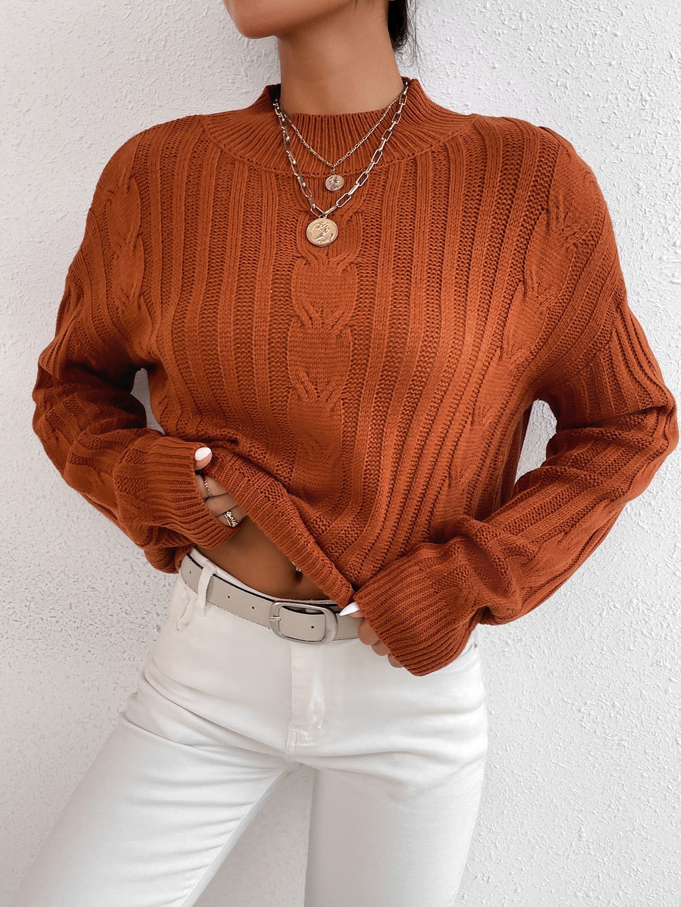 Orange pullover sweater Sai Feel