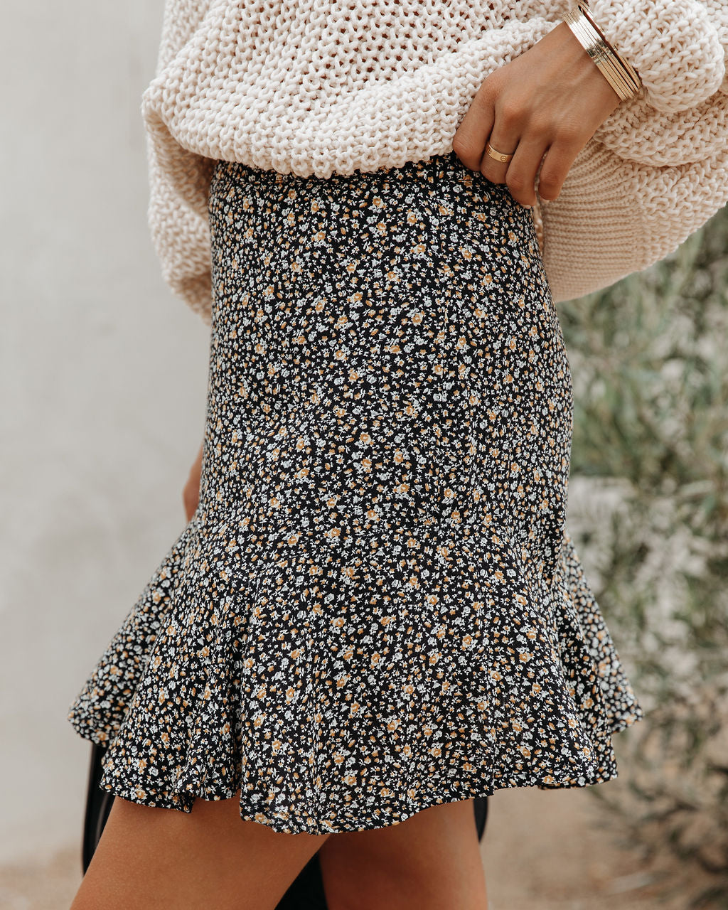 Orchard Floral Ruffle Mini Skirt Sai Feel