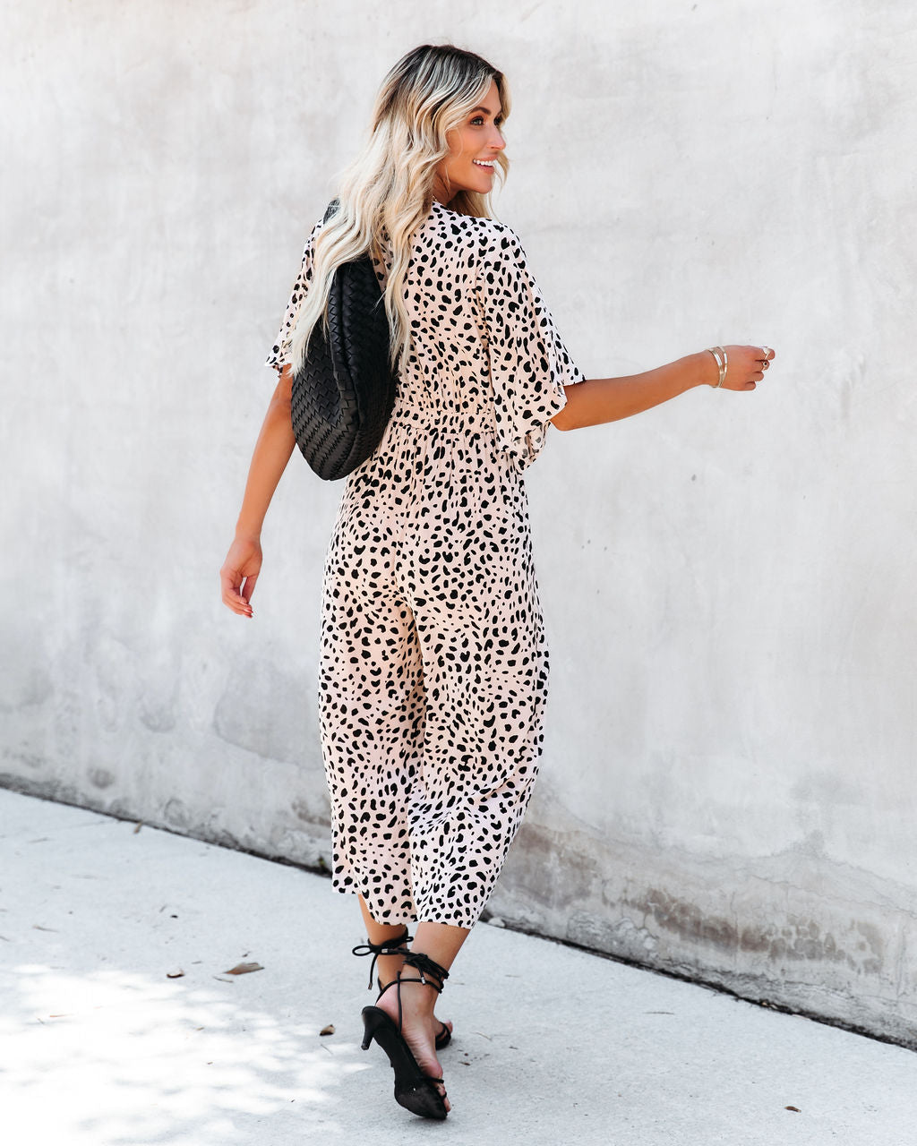 Oui Animal Print Tie Front Jumpsuit Sai Feel