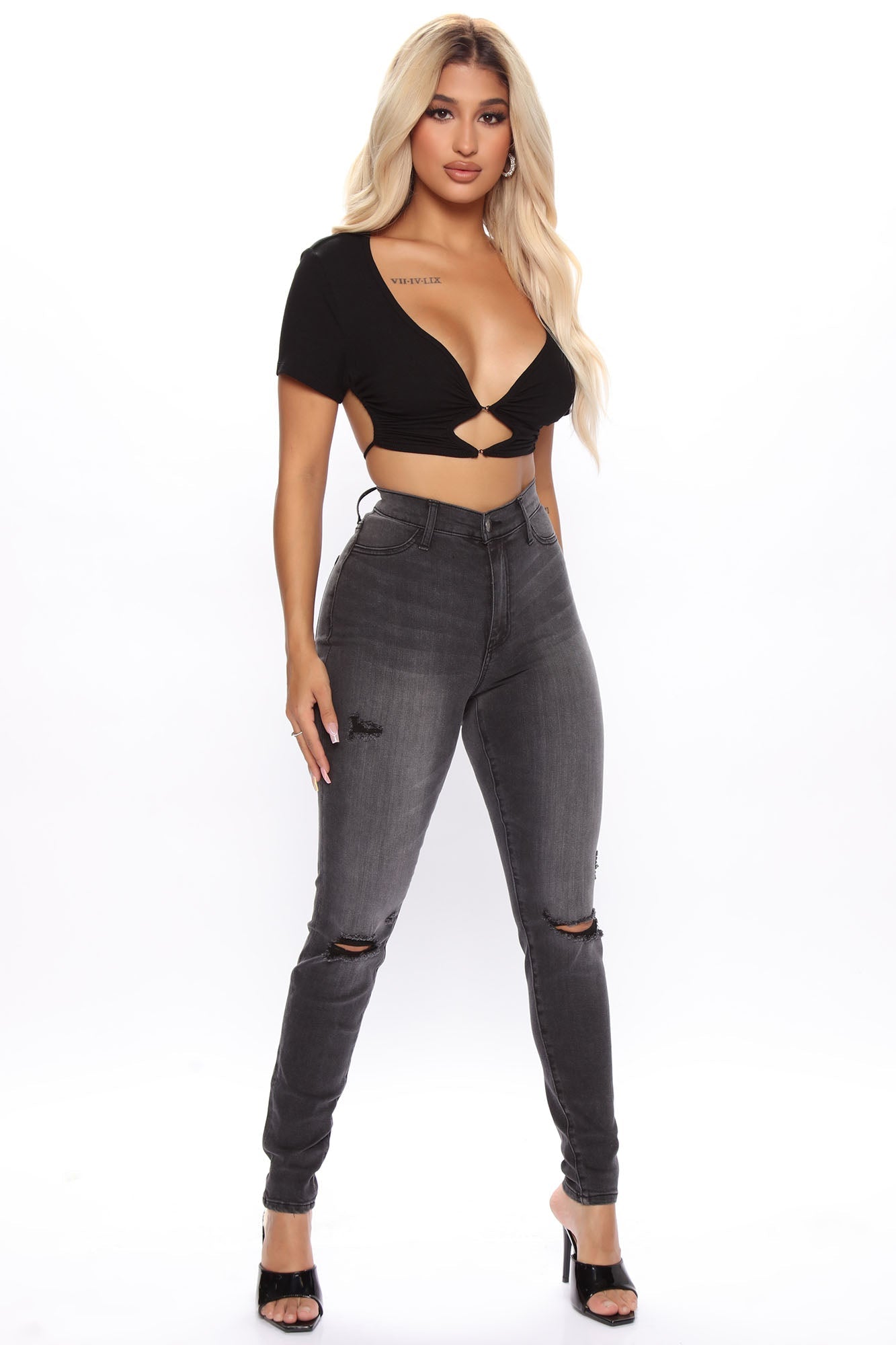 Our Favorite High Rise Skinny Jeans - Grey Sai Feel