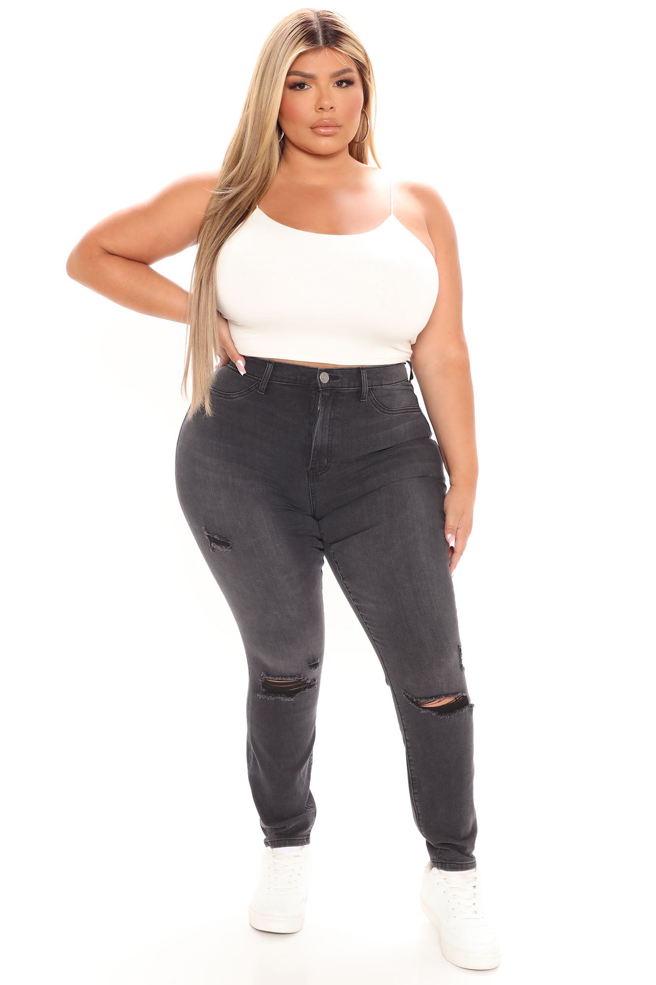 Our Favorite High Rise Skinny Jeans - Grey Sai Feel