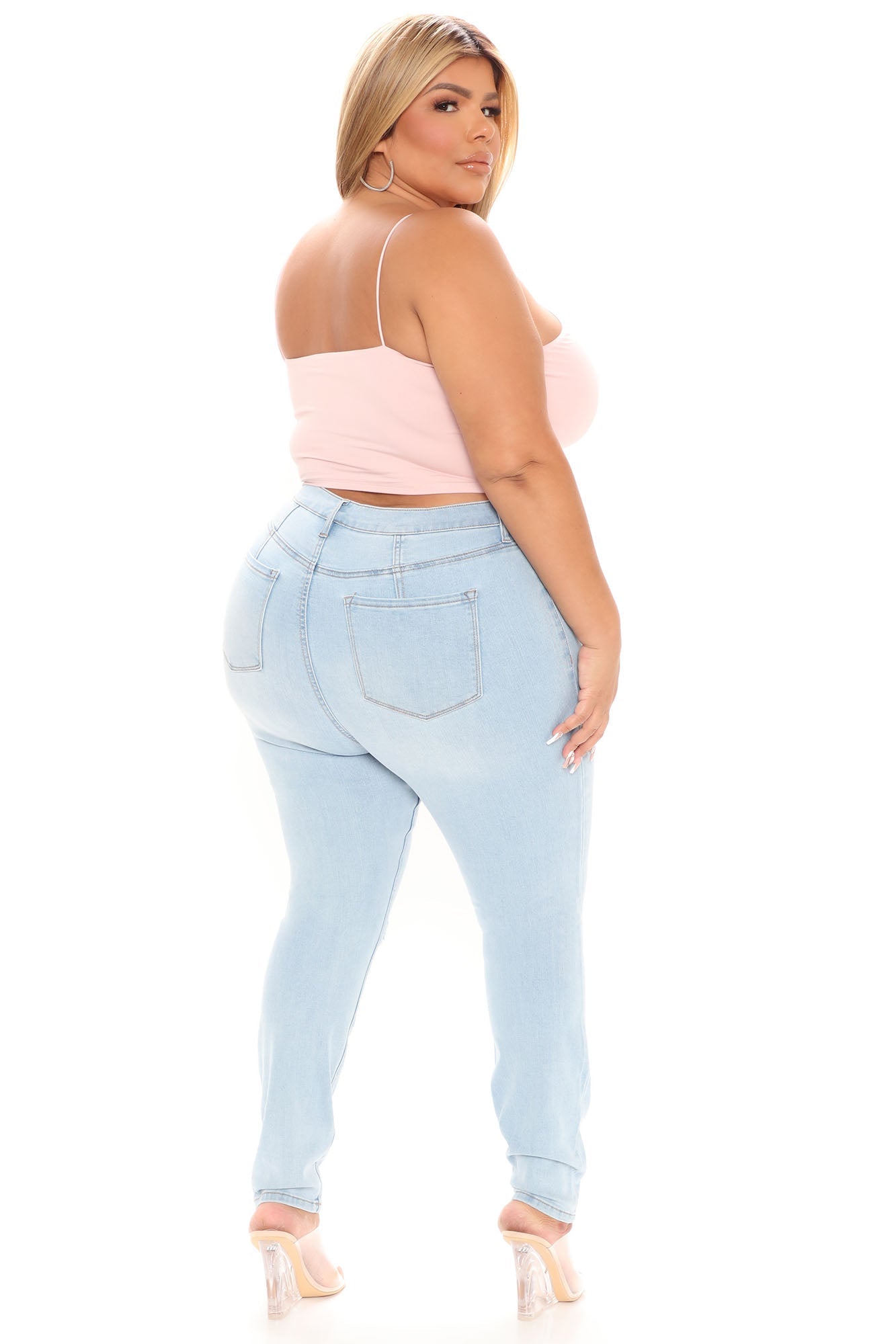 Our Favorite High Rise Skinny Jeans - Light Blue Wash Sai Feel