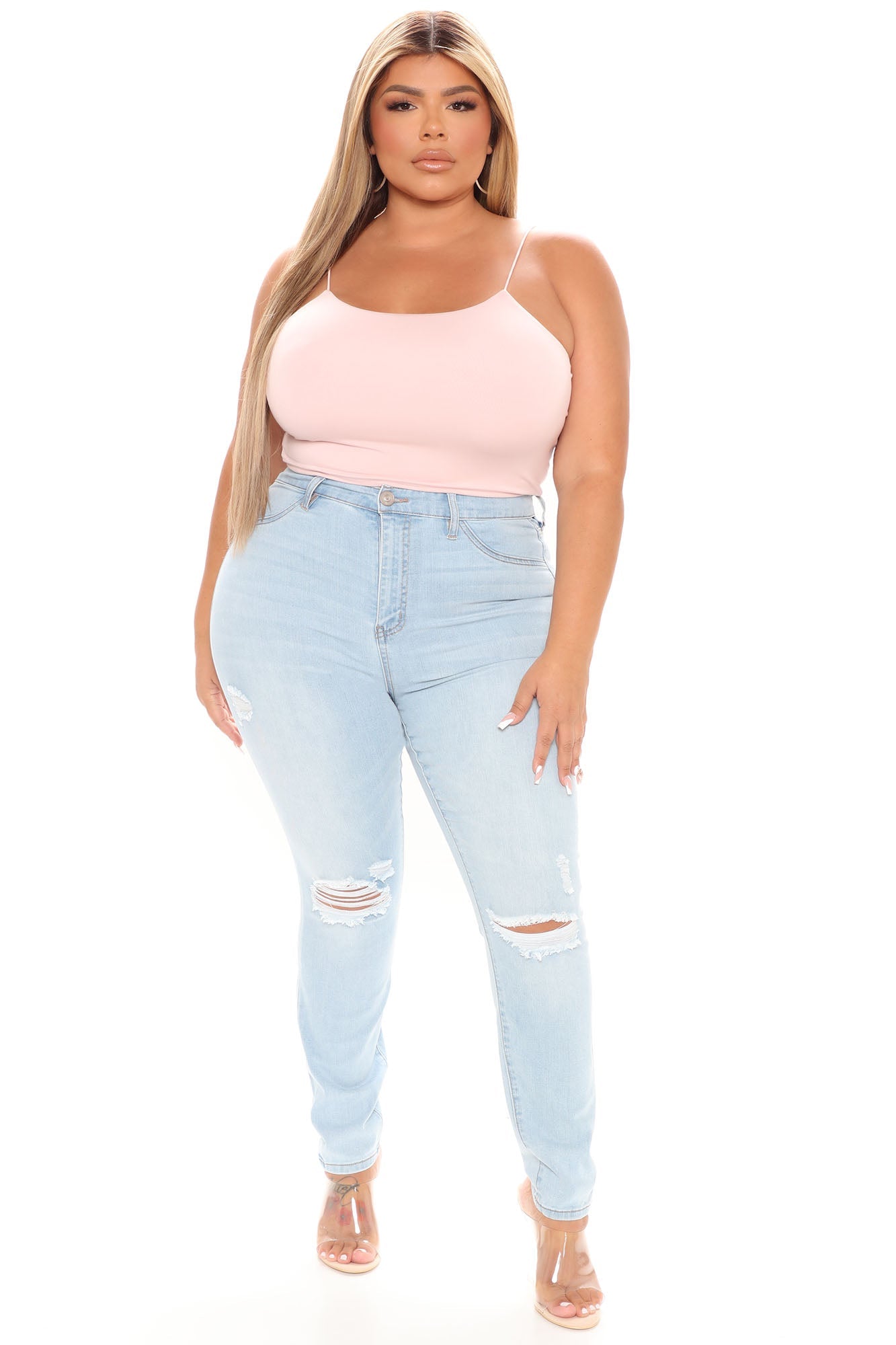 Our Favorite High Rise Skinny Jeans - Light Blue Wash Sai Feel