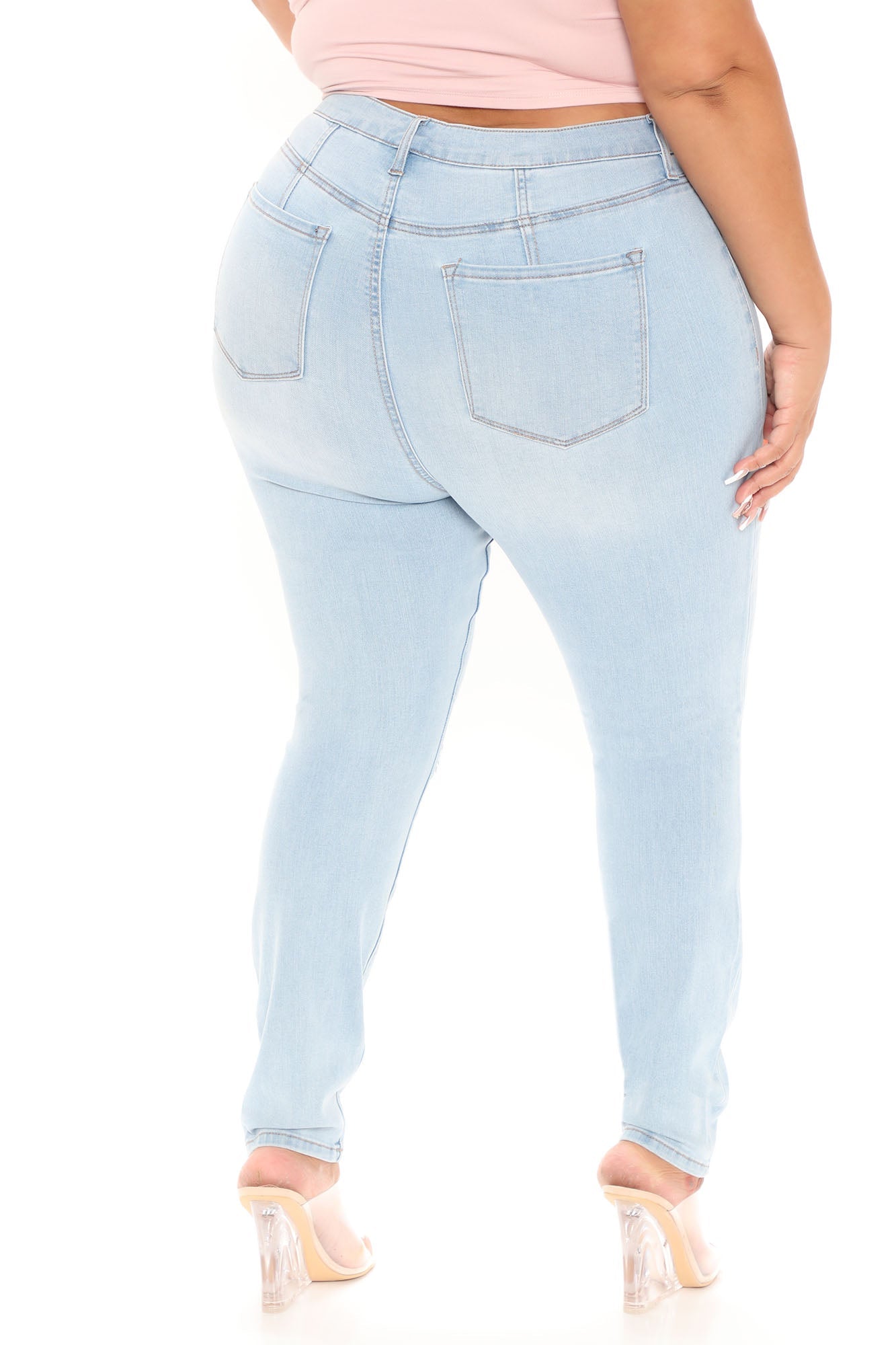 Our Favorite High Rise Skinny Jeans - Light Blue Wash Sai Feel