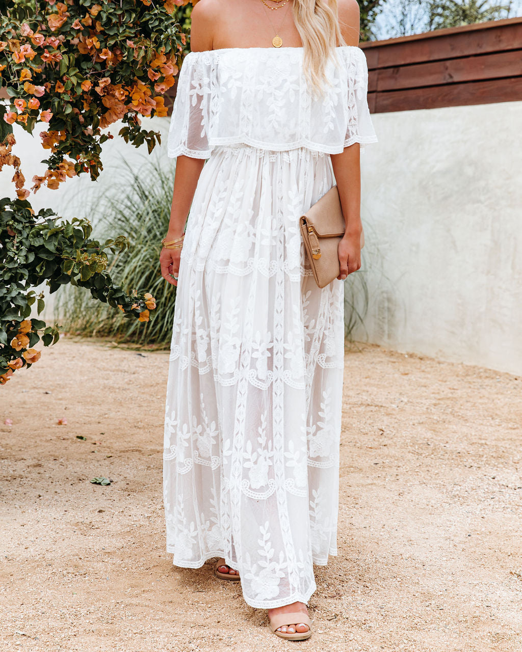 Our Together Is Forever Off The Shoulder Lace Maxi Dress Sai Feel